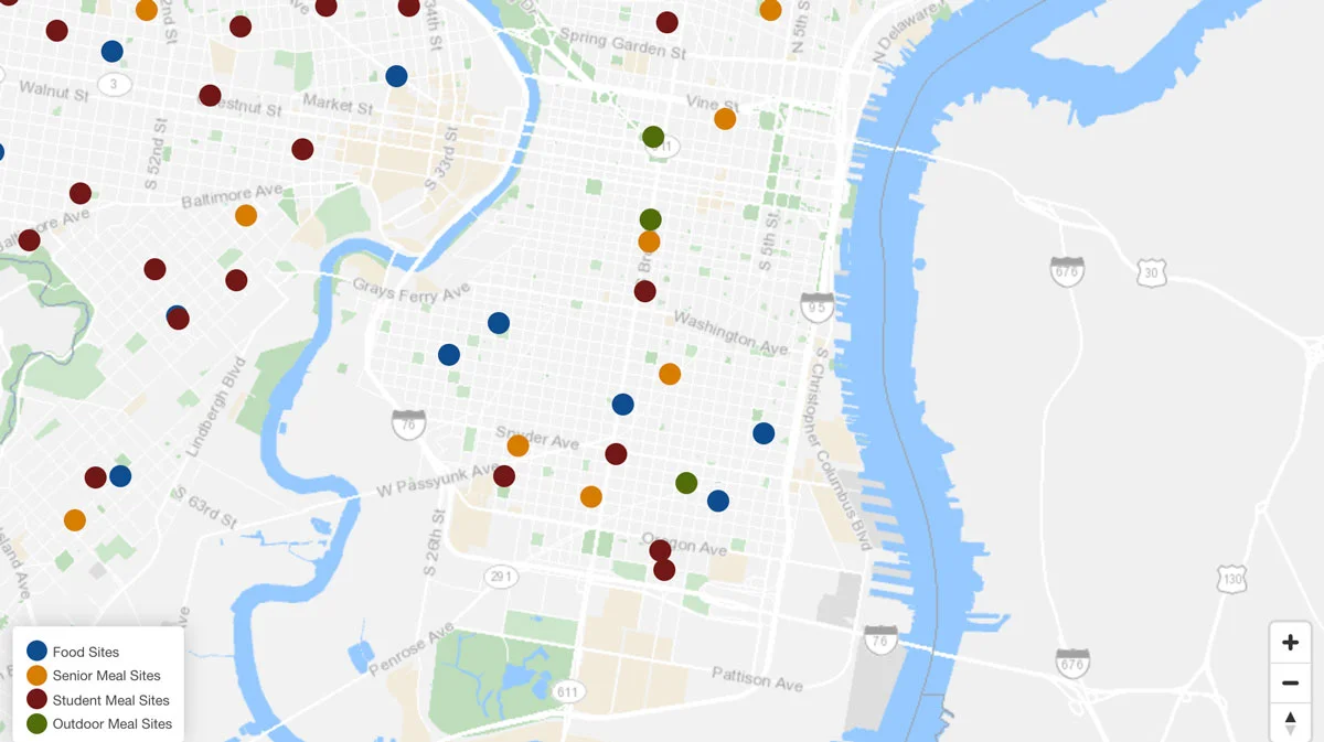Philly Food Finder map